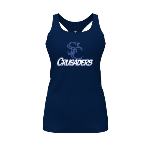 [FT0TRBNV-FYS-LOGO1] Decker Racerback Tank Top (Female Youth S, Navy, Logo 1)