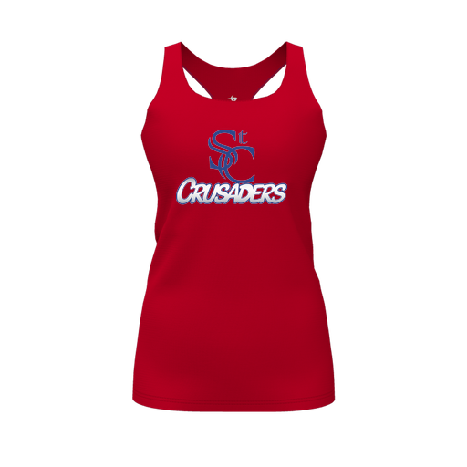 [CUS-DFW-RCBK-PER-RED-FYS-LOGO1] Racerback Tank Top (Female Youth S, Red, Logo 1)