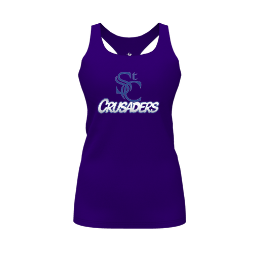 [FT0TRBPP-FYS-LOGO1] Decker Racerback Tank Top (Female Youth S, Purple, Logo 1)