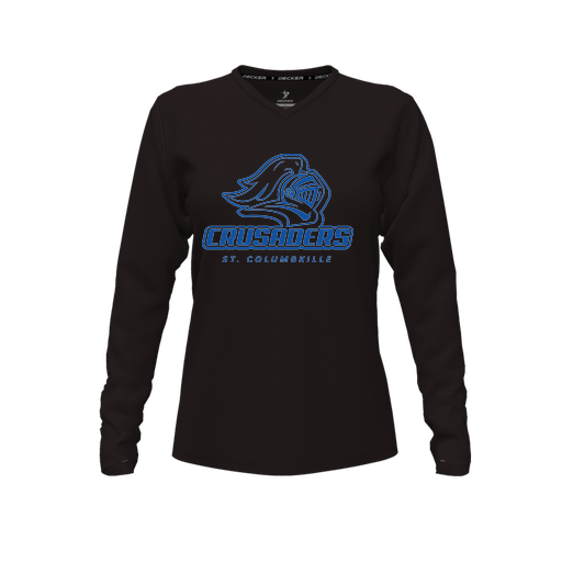 [FTLVCFBK-FYXS-LOGO3] Decker Comfort T-Shirt (Female Youth XS, Black, V Neck, Logo 3, Long Sleeve)