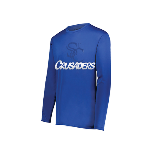 [222822.060.XS-LOGO1] Men's LS Smooth Sport Shirt (Adult XS, Royal, Logo 1)