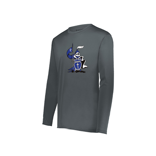 [222822.059.XS-LOGO2] Men's LS Smooth Sport Shirt (Adult XS, Gray, Logo 2)