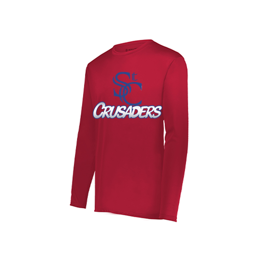 [222822.083.XS-LOGO1] Men's LS Smooth Sport Shirt (Adult XS, Red, Logo 1)
