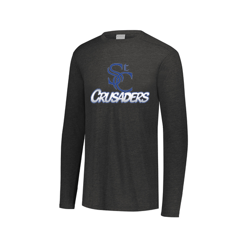 [FTLCUBBK-AXS-LOGO1] Decker Men's Tri-Blend T-Shirt - Long Sleeve (Adult XS, Black, Logo 1)