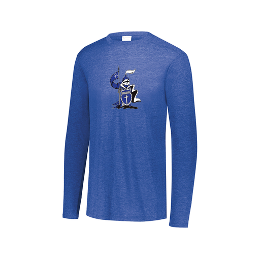[FTLCUBRY-AXS-LOGO2] Decker Men's Tri-Blend T-Shirt - Long Sleeve (Adult XS, Royal, Logo 2)
