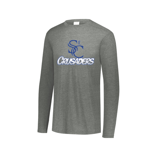 [FTLCUBGY-AXS-LOGO1] Decker Men's Tri-Blend T-Shirt - Long Sleeve (Adult XS, Gray, Logo 1)