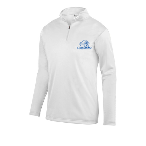 [FOLQFFWH-AS-LOGO3] Decker Men's FlexFleece 1/4 Zip (Adult S, White, Logo 3)