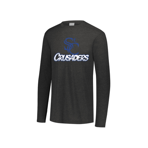 [FTLCUBBK-YS-LOGO1] Decker Youth Tri-Blend T-Shirt - Long Sleeve (Youth S, Black, Logo 1)