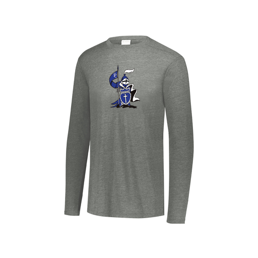 [FTLCUBGY-YS-LOGO2] Decker Youth Tri-Blend T-Shirt - Long Sleeve (Youth S, Gray, Logo 2)