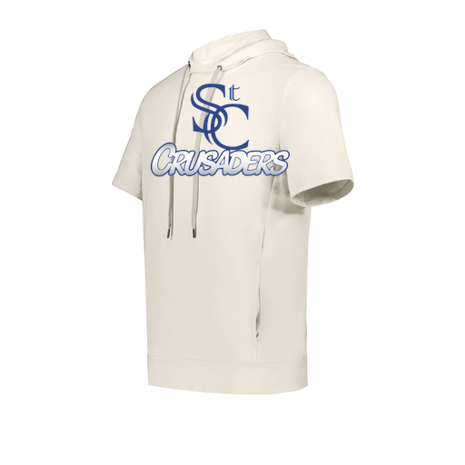 [222605-WHT-YS-LOGO1] YOUTH VENTURA SOFT KNIT SHORT SLEEVE HOODIE (Youth S, White, Logo 1)