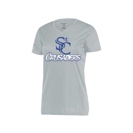 [222820.099.S-LOGO1] Ladies Movement Dri Fit Shirt (Female Adult S, Silver, Logo 1)