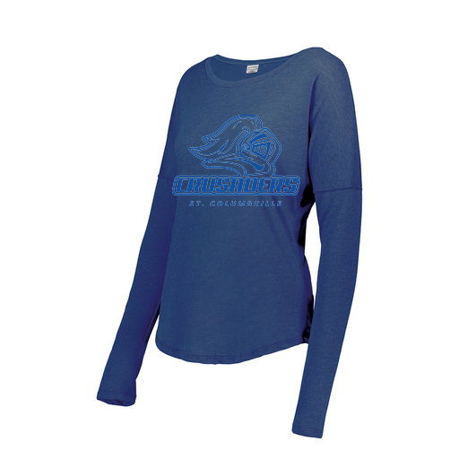 [FTLCUBRY-FAXS-LOGO3] Decker Women's Tri-Blend T-Shirt - Long Sleeve (Female Adult XS, Royal, Logo 3)